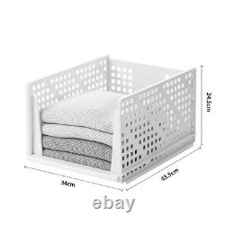 Large White Stackable Wardrobe Drawer Units Clothes Closet Storage Basket Boxes