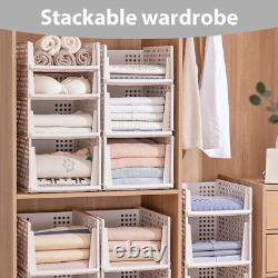 Large White Stackable Wardrobe Drawer Units Clothes Closet Storage Basket Boxes