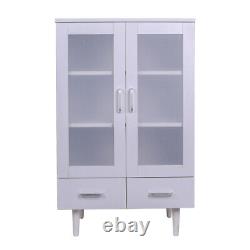 Matt Acrylic 2 Doors Storage Display Cabinet Kitchen Hallway Sideboard Cupboard