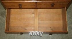 Medium Antique Victorian Pine Housekeepers Cupboard With Sliding Linen Shelf