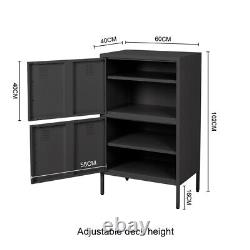 Metal Bookcase Cupboard with Doors Drawer Storage Shelving Display Cabinet Unit