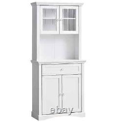 Modern Kitchen Cabinet Wooden Pantry Hutch Cupboard Storage Drawer Shelf White