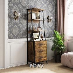 Multifunctional Bookshelf Storage Bookcase with4 Open Shelves & 3 Drawers Cupboard