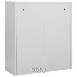 Office Cabinet Drawers File Storage Adjustable shelf Locker Cupboard Steel Grey