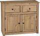 Panama 2 Door 2 Drawer Sideboard Shelf Cupboard Cabinet Storage Unit Natural Wax