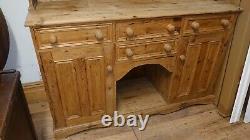 Pine Farmhouse Welsh Dresser Drawers & Cupboards Plate Display Bookcase Shelves