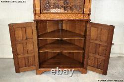 Rupert Nigel Griffiths Monastic Carved Oak Corner Drinks Wine Cabinet Cupboard