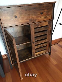 Rustic Brown Freestanding Cabinet Storage Cupboard Drawer and Shelves Sideboard
