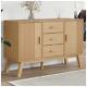 Rustic Wooden Sideboard Brown Cabinet With Storage Shelves And Drawers Cupboard