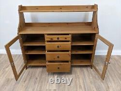 SIDEBOARD 4 Drawers Vintage IKEA Pine Buffet Cupboard Glazed Cabinet Shelves