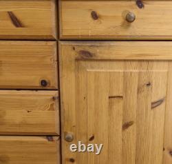 SIDEBOARD Extra Wide Pine 8 Drawer Double Shelved Cupboard Cabinet Unit Country