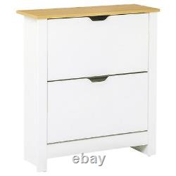 Shoe Cabinet Storage Shelves 2 Drawers Hallway 12 Pair of Shoes Cupboard Stand