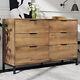 Sideboard Cabinet Chest Of Drawers With 6 Drawers Cabinet Cupboard Dark Oak