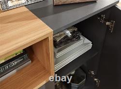 Sideboard Cupboard Cabinet 2-Door 2-Drawers Shelves Storage Organiser Grey/Oak