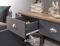 Sideboard Cupboard Cabinet 2-door Drawer Compact Shelf Storage Kendal Slate Blue