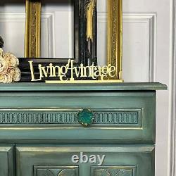 Small Vintage Cabinet Painted Turquoise 2 Door Cupboard Commission Order