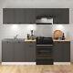 Summer Premium Compact Kitchen Set 240cm 7 Cabinets With Elegant Matt Graphite