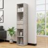 Tall Cabinet Shelves Bookcase Storage Unit Wood Cupboard With 4 Shelves 2 Drawer