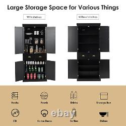 Tall Kitchen Cupboard 4-Door Adjustable Shelves and Drawer