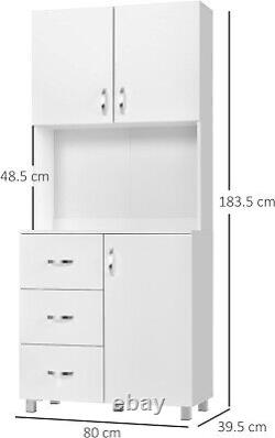 Tall Kitchen Cupboard Storage Cabinet Larder Pantry Freestanding Modern Unit