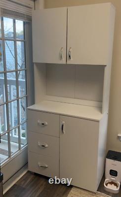Tall Kitchen Cupboard Storage Cabinet Larder Pantry Freestanding Modern Unit