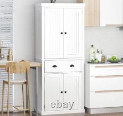 Tall Kitchen Cupboard Storage Cabinet Larder Pantry Laundry Adjustable Shelves