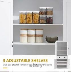 Tall Kitchen Cupboard Storage Cabinet Larder Pantry Laundry Adjustable Shelves