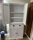 Tall Kitchen Larder Cupboard Pantry Cabinet Storage Unit Shelves White Utility