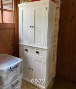 Tall Kitchen Larder Cupboard Pantry Cabinet Storage Unit Shelves White Utility