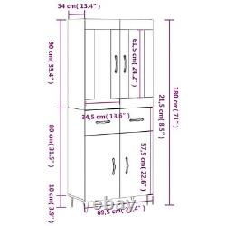 Tall Kitchen Larder Pantry Cabinet Cupboard Storage Unit Shelves White Utility