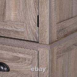 Tall Kitchen Larder Pantry Cabinet Cupboard Storage Unit Shelves Wood Grain