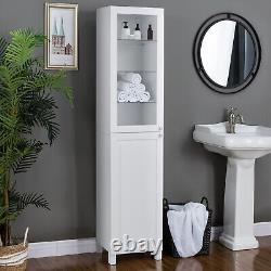 Tall Mirror Bathroom Cabinet Storage Cupboard Rack Narrow Tallboy Unit Standing