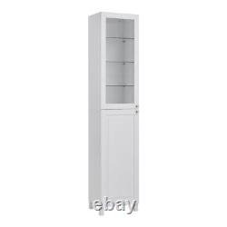 Tall Mirror Bathroom Cabinet Storage Cupboard Rack Narrow Tallboy Unit Standing