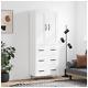 Tall Pantry Cupboard Kitchen Cabinet Wooden White With Shelves And Drawers Unit