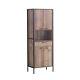 Tall Storage Cabinet 2 Cupboard With 1 Drawer Storage Rustic Oak Unit Furniture