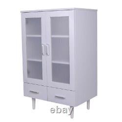 Tall Storage Cabinet Kitchen Cupboard Utensils Sideboard Storage Shelf & Drawers