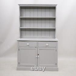 Victorian Pine Dresser Painted Grey Cupboard/Drawers/Shelving FREE UK Delivery