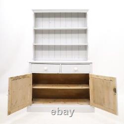 Victorian Pine Dresser Painted Grey Cupboard/Drawers/Shelving FREE UK Delivery