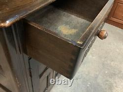 Vintage Priory Wooden Wood Dresser Cupboard With Shelves & Drawers