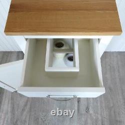 White Bathroom Furniture Small Cabinet Cupboard Shelving with Drawer Storage