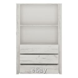 White Craft Oak Cupboard 3 Drawers Open Shelf Modern Stylish Storage Reims
