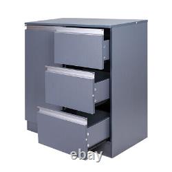 Wood Sideboard Cabinet With 3 Drawers Countertop Side Shelf Racks Tall Cupboard UK