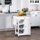 Wooden Kitchen Storage Trolley On Wheels Cabinet With Drawer Shelves Cupboard