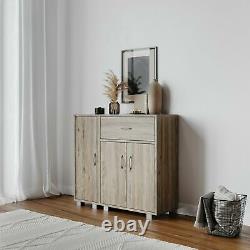Wooden Living Room Cabinet Furniture Storage Side Cupboard with Large Drawer Oak