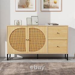 Wooden Sideboard Cabinet Cupboard Unit Storage Furniture With 2 Drawers 2 Doors