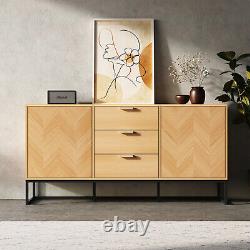Wooden Storage Cabinet Cupboard Sideboard Buffet Chest of 3 Drawers Storage Unit